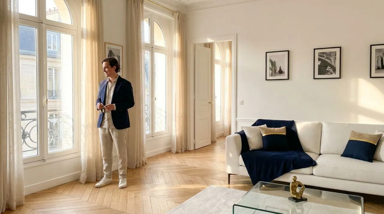 Salon meublé d'un appartement à louer